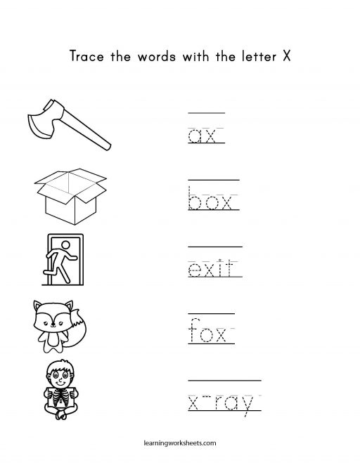 trace letter x